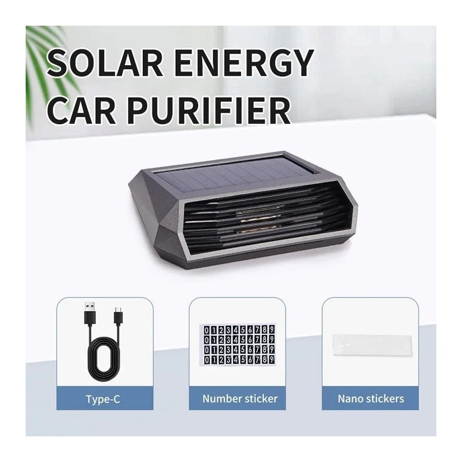 Purificador de aire Solar para coche, limpiador de oxígeno, generador 