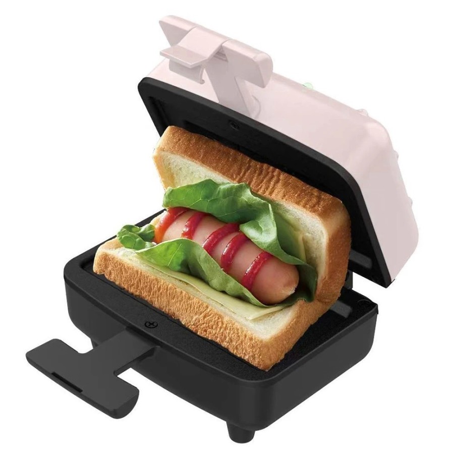 Sandwichera eléctrica compacta para desayuno, con placas antiadherente