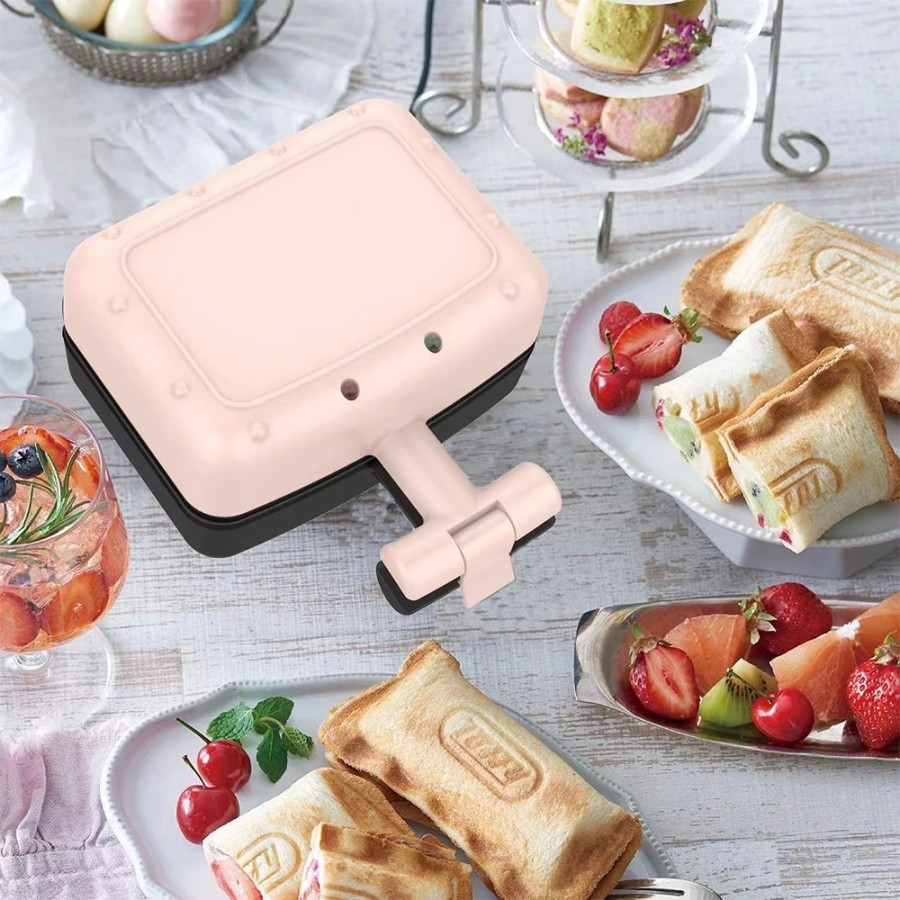 Sandwichera eléctrica compacta para desayuno, con placas antiadherente