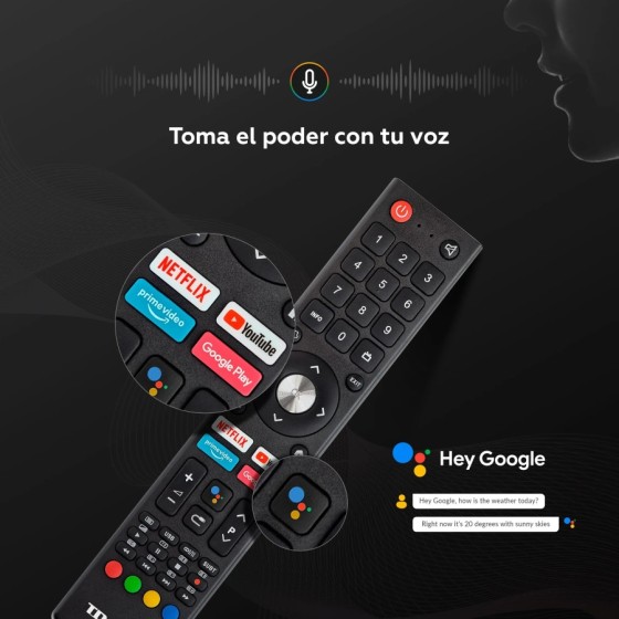 Smart TV 32 pulgadas HD Hey Google Official Assistant con control por 