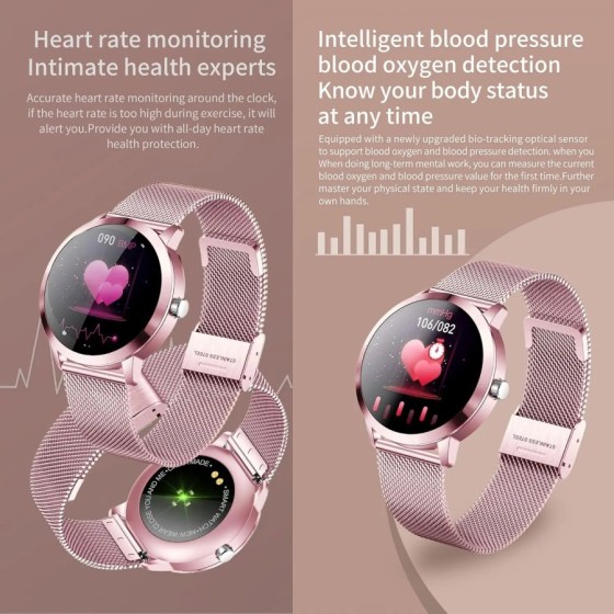 Reloj Inteligente Mujer, Smartwatch Deportivo a Prueba de Agua IP68, 1
