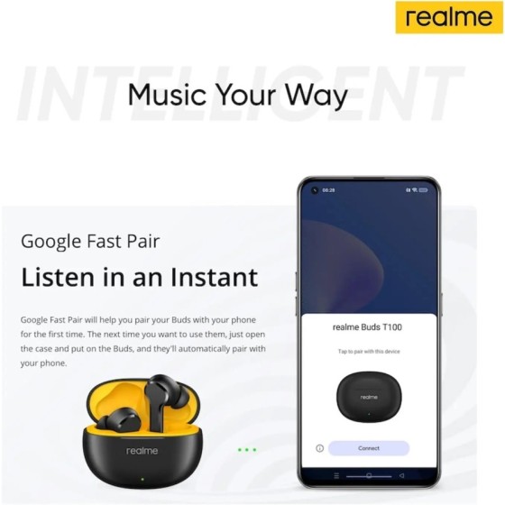 Realme Buds T100 auriculares Bluetooth 5.3, negro , Envio 24H PRODUCTO Realme Buds T100 auriculares Bluetooth 5.3, negro , Envio 24H PRODUCTO