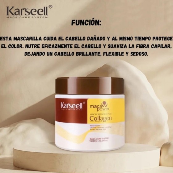 KARSEELL - Pack de 2 - Mascarilla Pelo - Máscara Capilar - Reparación 