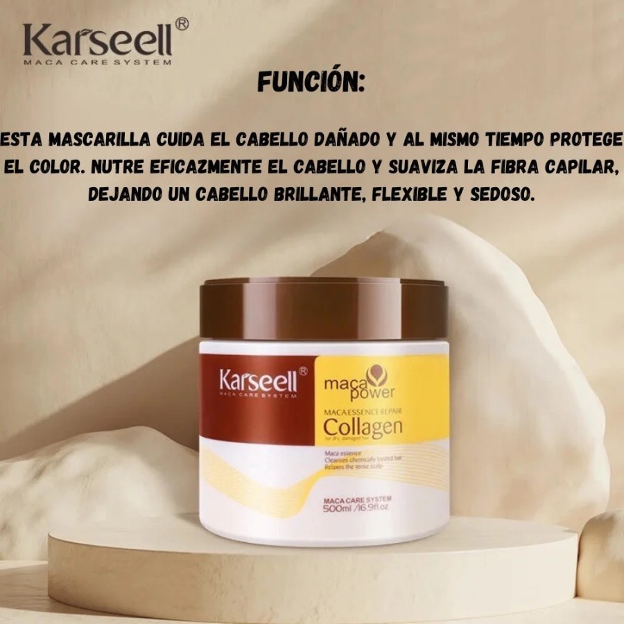KARSEELL - Pack de 2 - Mascarilla Pelo - Máscara Capilar - Reparación 