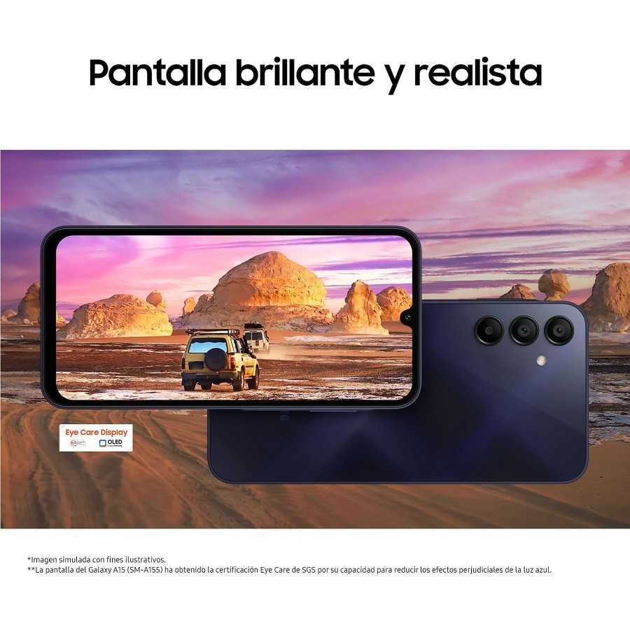 Samsung Galaxy A15 LTE, Azul, 256GB, 8GB RAM, 6.5" FHD+, MediaTek G99 Octa-Core, 5000mAh, Android 14