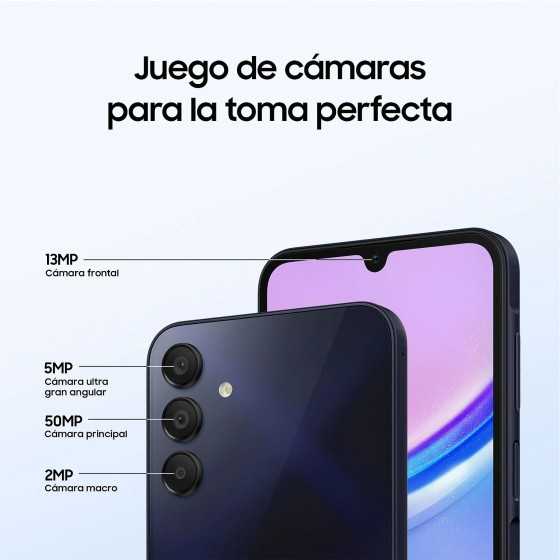 Samsung Galaxy A15 LTE, Azul, 256GB, 8GB RAM, 6.5" FHD+, MediaTek G99 Octa-Core, 5000mAh, Android 14