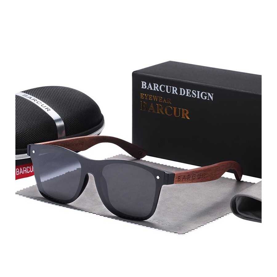 Gafas De Sol De madera BARCUR, gafas De Sol De nogal negro Natural par