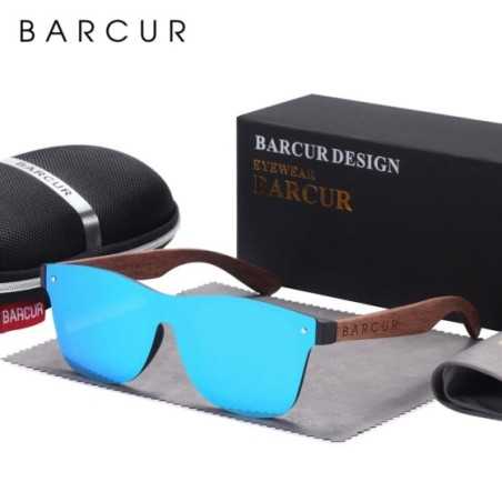 Gafas De Sol De madera BARCUR, gafas De Sol De nogal negro Natural para hombres, gafas polarizadas UV400, gafas De Sol masculina