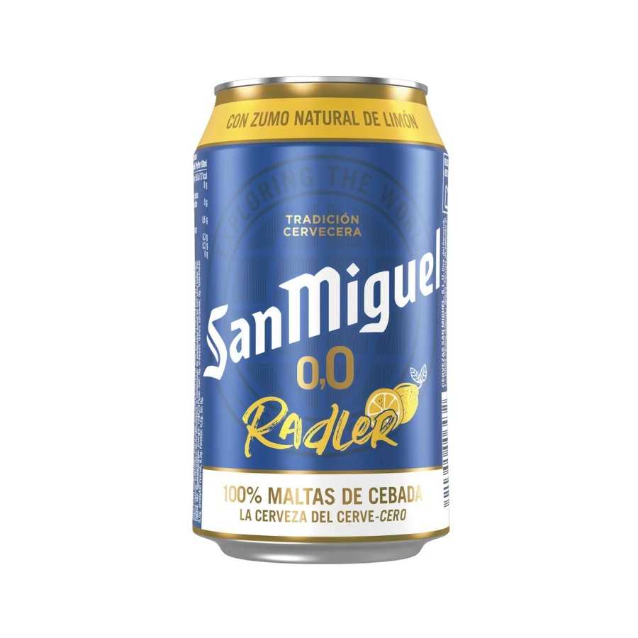 SAN MIGUEL RADLER Cerveza (0,0% alcohol) con sabor a limón lata de 33 cl