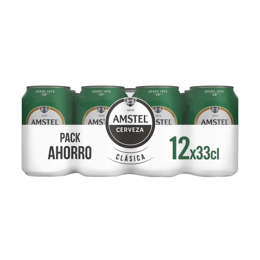 AMSTEL CLÁSICA Cervezas pack de 12 latas de 33 cl