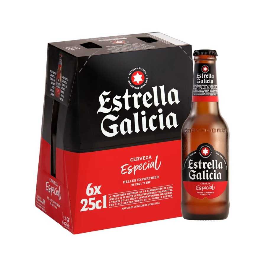ESTRELLA GALICIA Especial Cervezas pack de 6 botellines de 25 cl
