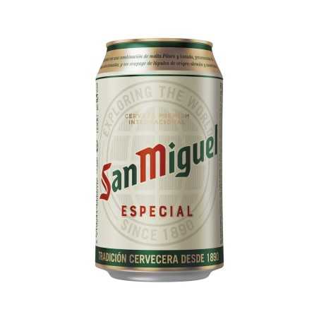 SAN MIGUEL Cerveza rubia de sabor fresco y de ligero amargor lata 33 cl.