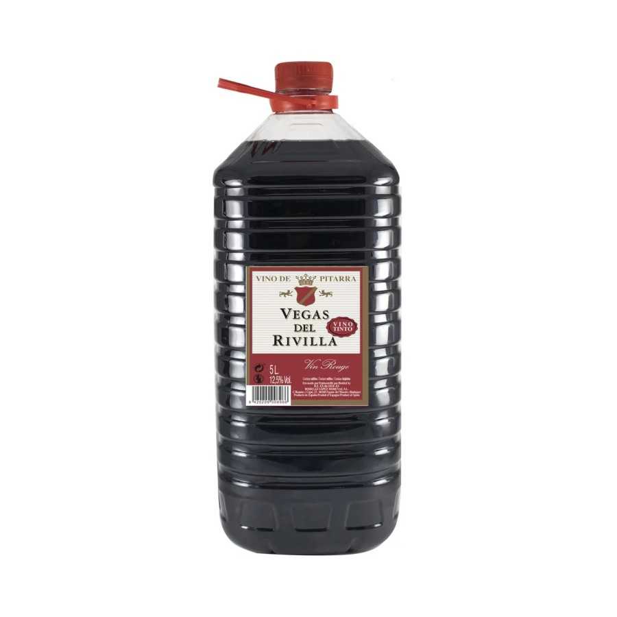 VEGAS DEL RIVILLA Vino tinto de pitarra, sin denominación de origen VEGAS DEL RIVILLA garrafa de 5 l