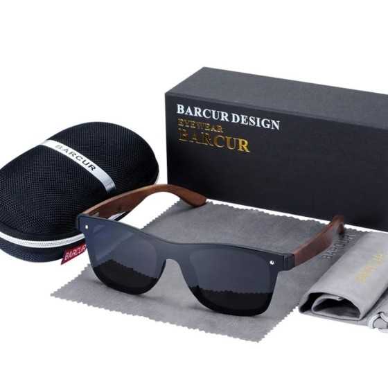 BARCUR-Gafas de sol de lujo para hombre y mujer, lentes de madera con 