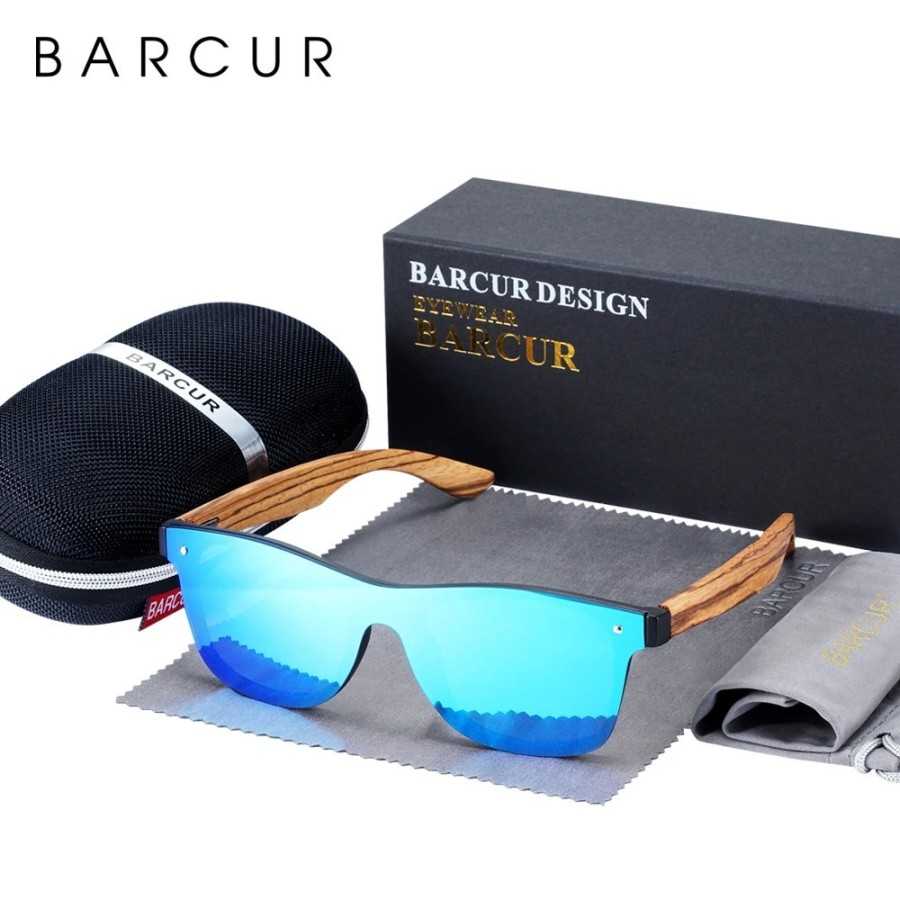 BARCUR-Gafas de sol de lujo para hombre y mujer, lentes de madera con 