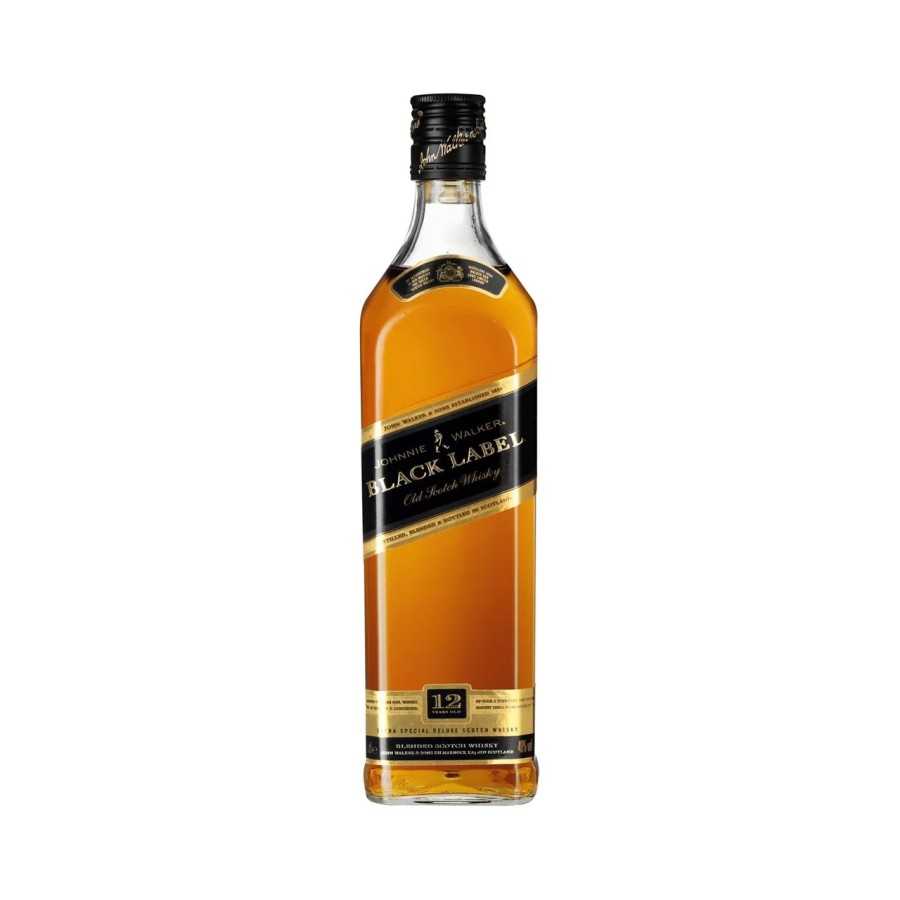 JOHNNIE WALKER Black label Whisky blended escocés 12 años 1 l.