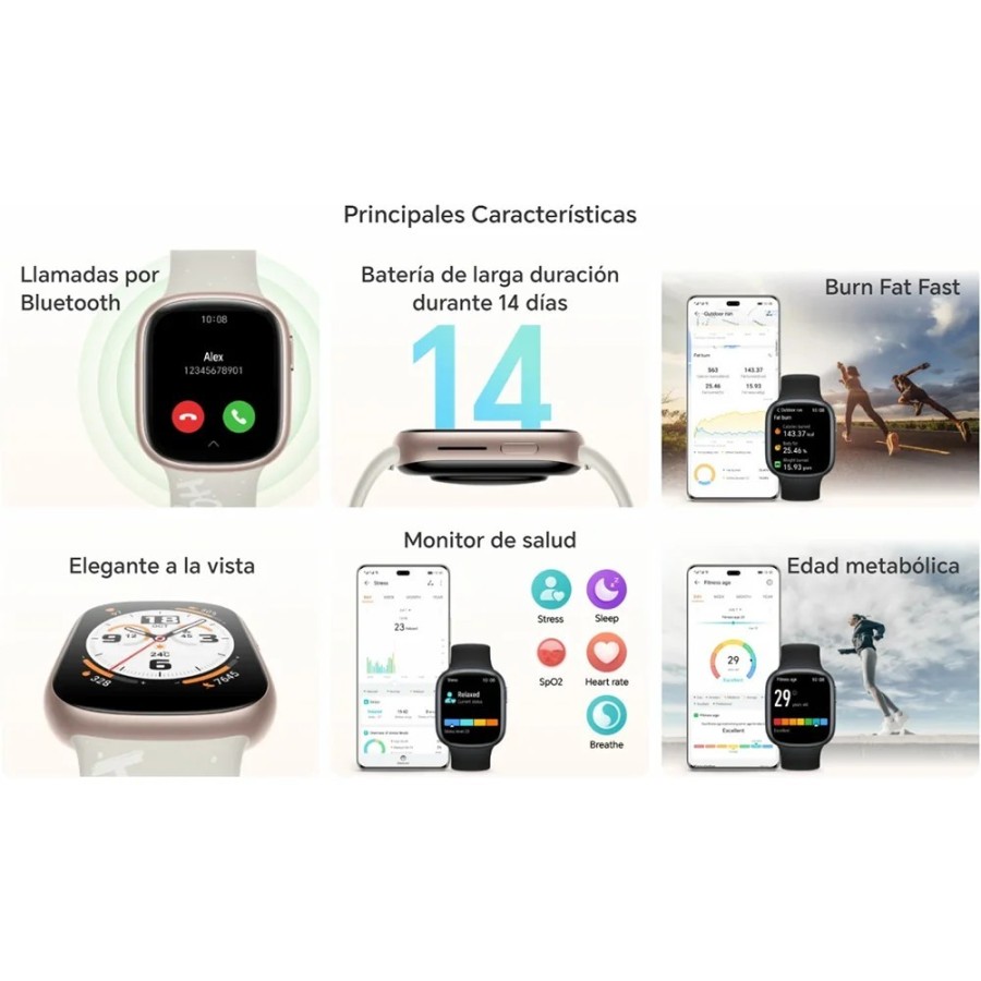 Reloj Inteligente HONOR Watch 4 Gold / Black, Llamadas Bluetooth | Bur