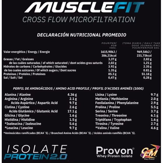 Isolate Protein CFM 2000g - MuscleFit Proteína Isolada para Creación d