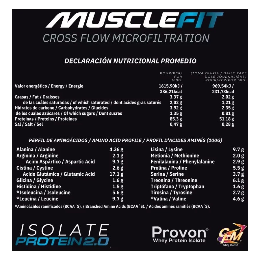Isolate Protein CFM 2000g - MuscleFit Proteína Isolada para Creación d