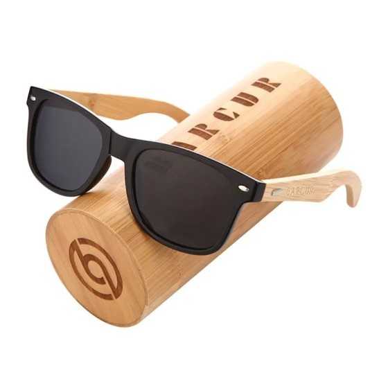 Gafas polarizadas BARCUR de bambú para hombre gafas de sol de madera p