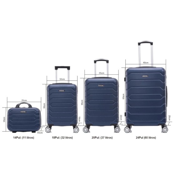 Conjunto de Maletas de Viaje Elegantes: Carcasa Ligera de ABS, Cerradu