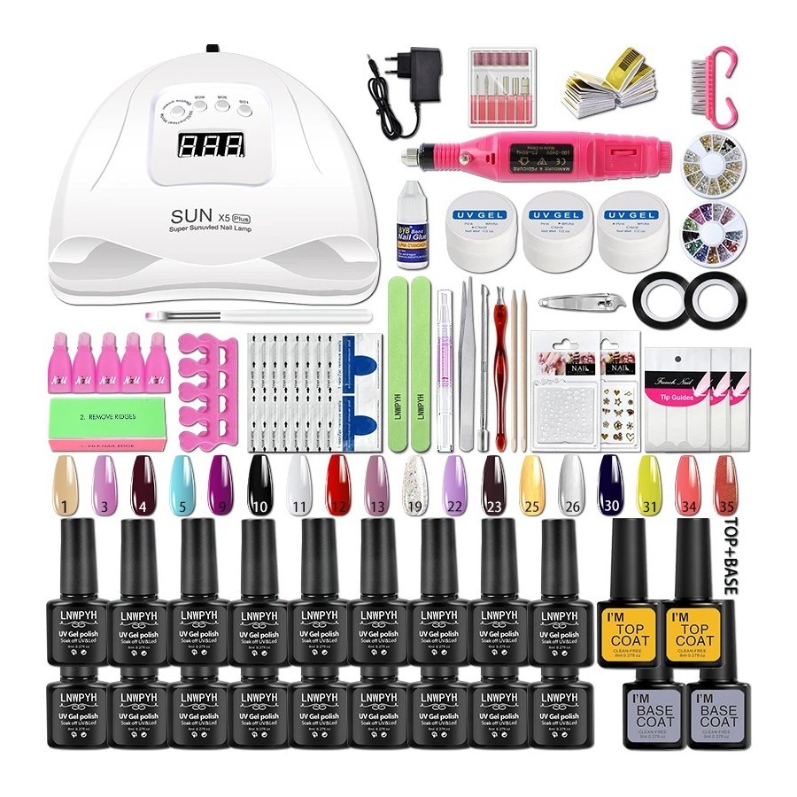 Kit de Gel para uñas con lámpara LED UV, juego de manicura acrílica, h