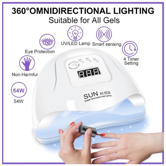 Kit de Gel para uñas con lámpara LED UV, juego de manicura acrílica, h