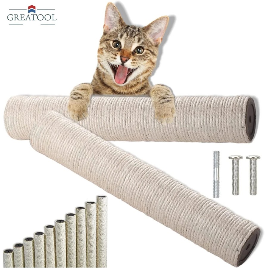 GREATOOL Reemplazo de Poste de Rascador de Gato, Auténtico Sisal con I GREATOOL Reemplazo de Poste de Rascador de Gato, Auténtico Sisal con I