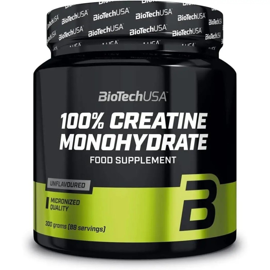 100 Creatine Monohydrate BiotechUSA Sin sabor 300g Incrementa el muscu