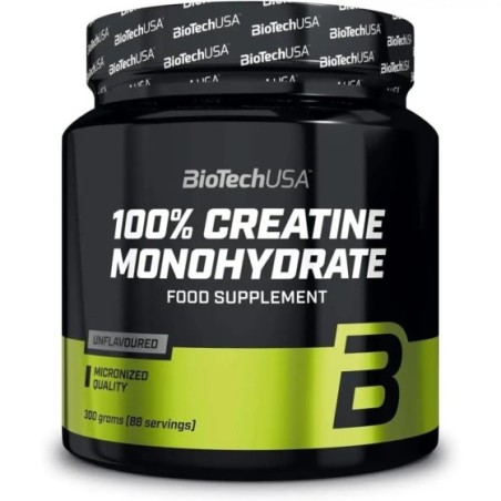 100 Creatine Monohydrate BiotechUSA Sin sabor 300g Incrementa el musculo creatina incrementa la fuerza y el rendimiento
