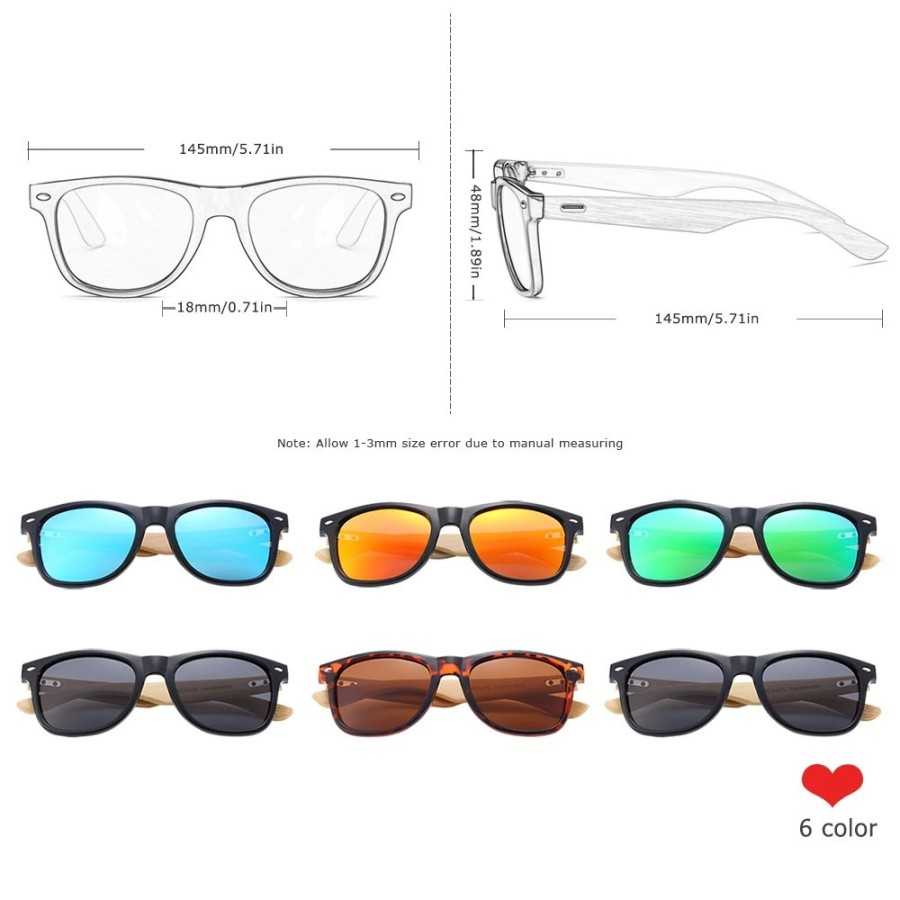 Gafas polarizadas BARCUR de bambú para hombre gafas de sol de madera p