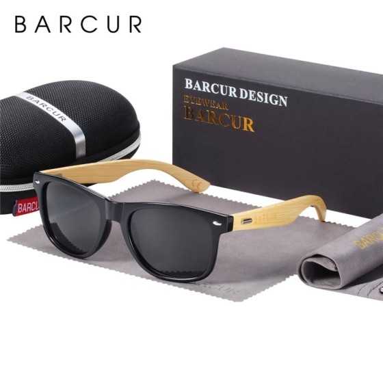 Gafas polarizadas BARCUR de bambú para hombre gafas de sol de madera p
