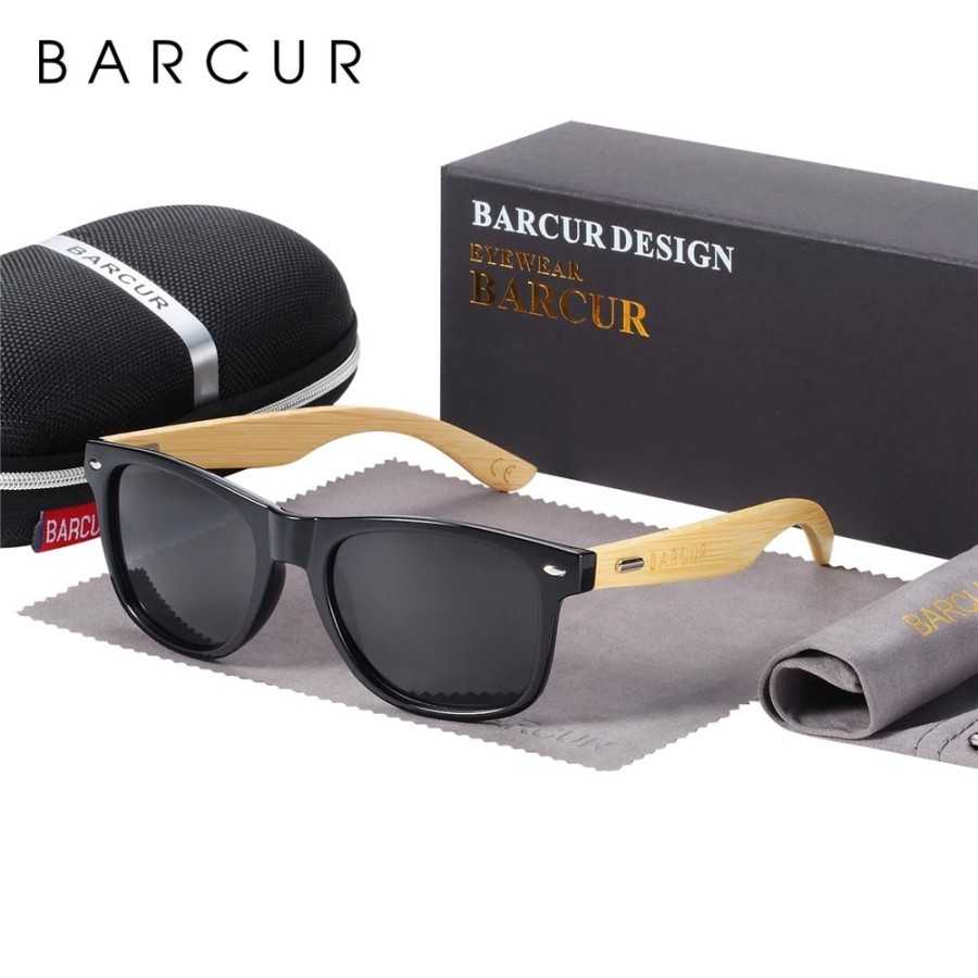 Gafas polarizadas BARCUR de bambú para hombre gafas de sol de madera p