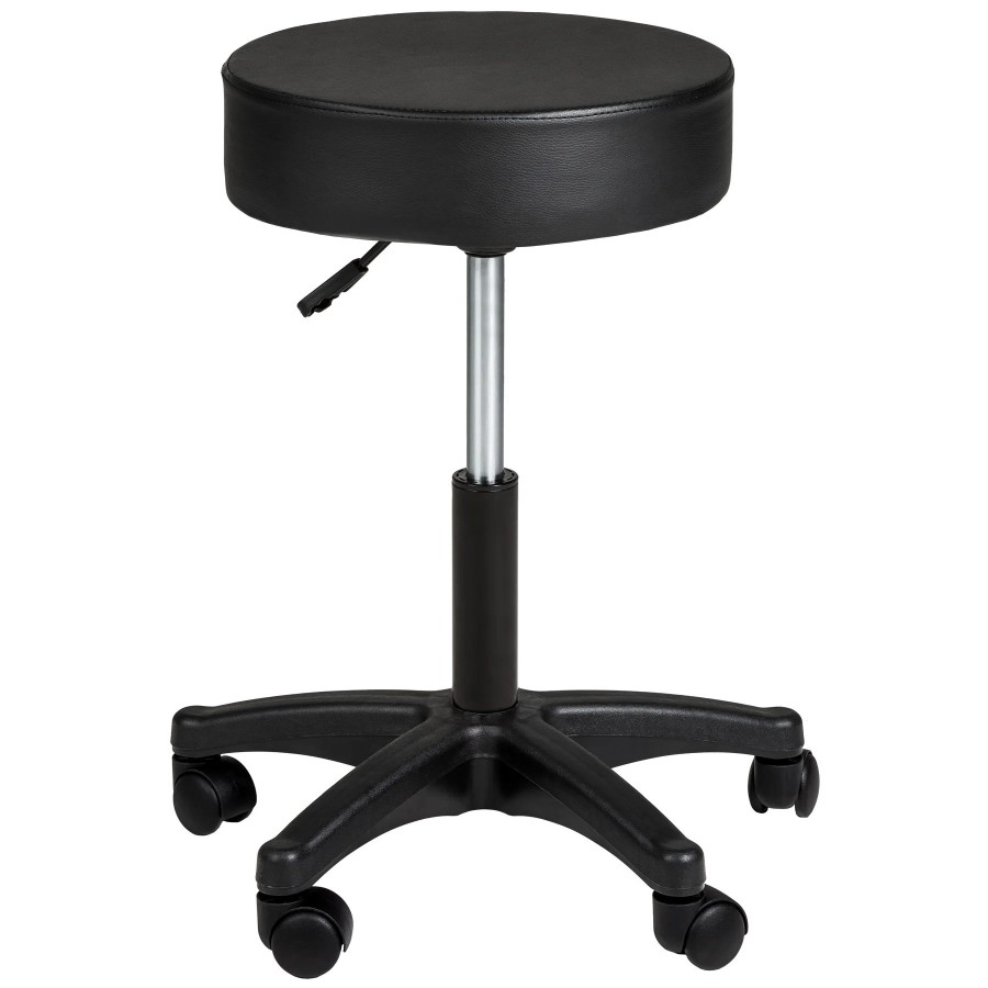 Tectake - Taburete con ruedas Altura ajustable Giratorio 360° Superfic