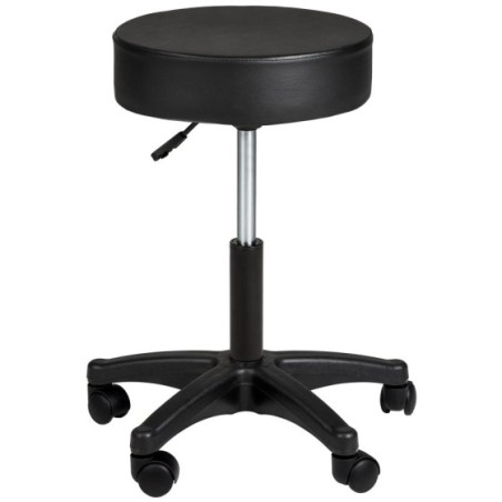 Tectake - Taburete con ruedas Altura ajustable Giratorio 360° Superficie de asiento de acolchado grueso