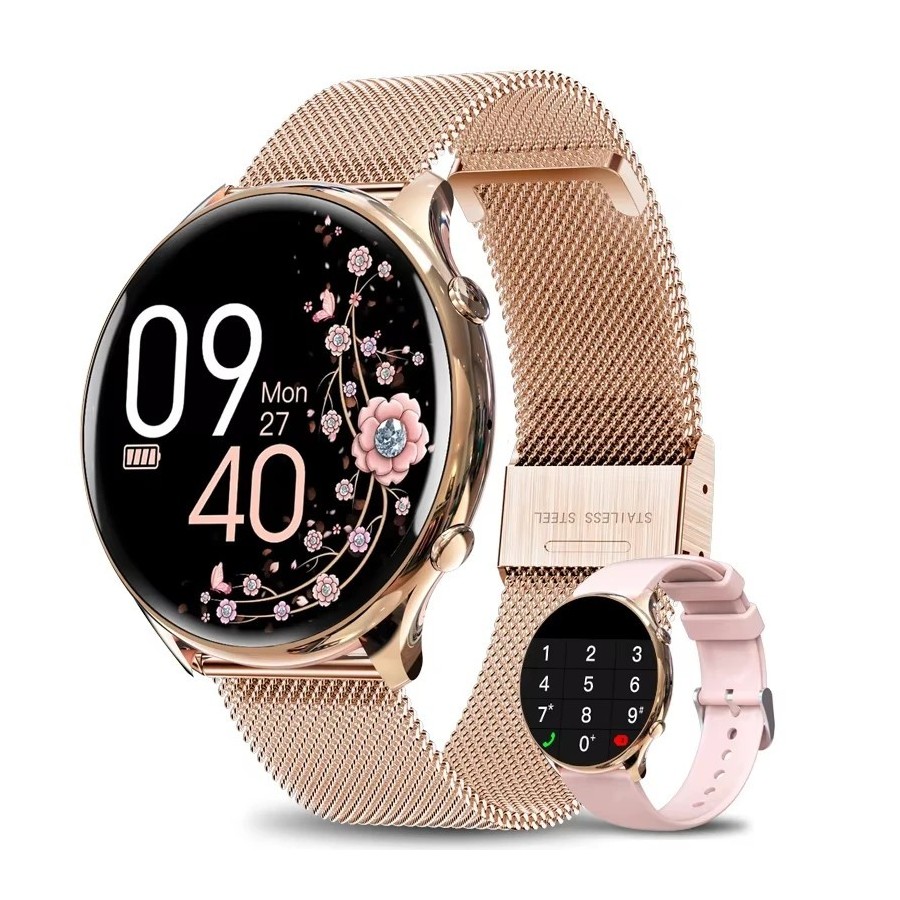 Reloj inteligente deportivo para mujer, dispositivo resistente al agua