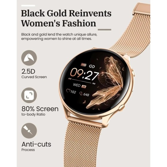 Reloj inteligente deportivo para mujer, dispositivo resistente al agua