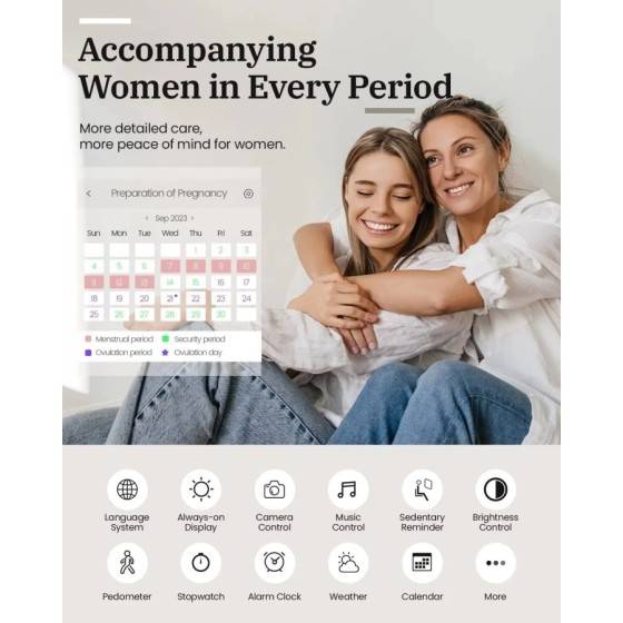 Reloj inteligente deportivo para mujer, dispositivo resistente al agua