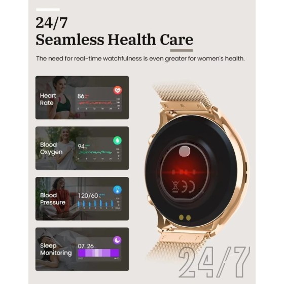 Reloj inteligente deportivo para mujer, dispositivo resistente al agua