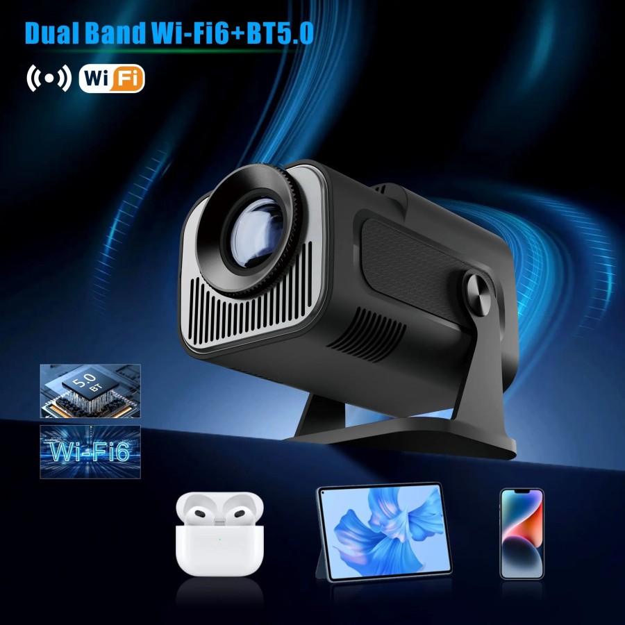 Proyector portátil para cine al aire libre, dispositivo Rotable de 720