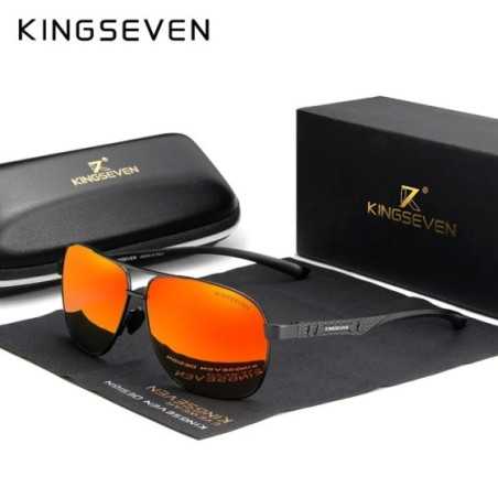 KINGSEVEN-gafas de sol polarizadas de aluminio para hombre y mujer, lentes de sol de espejo, UV400, envío desde España