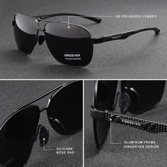 KINGSEVEN-gafas de sol polarizadas de aluminio para hombre y mujer, le