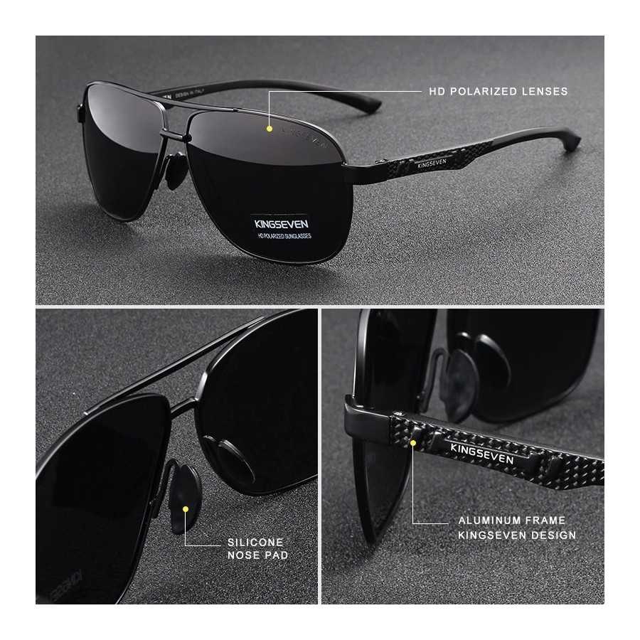 KINGSEVEN-gafas de sol polarizadas de aluminio para hombre y mujer, le