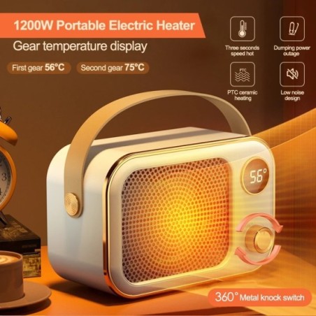 Calentador eléctrico portátil para el hogar, dispositivo de calefacción de cerámica PTC con pantalla LED, 2024 W, novedad de 120