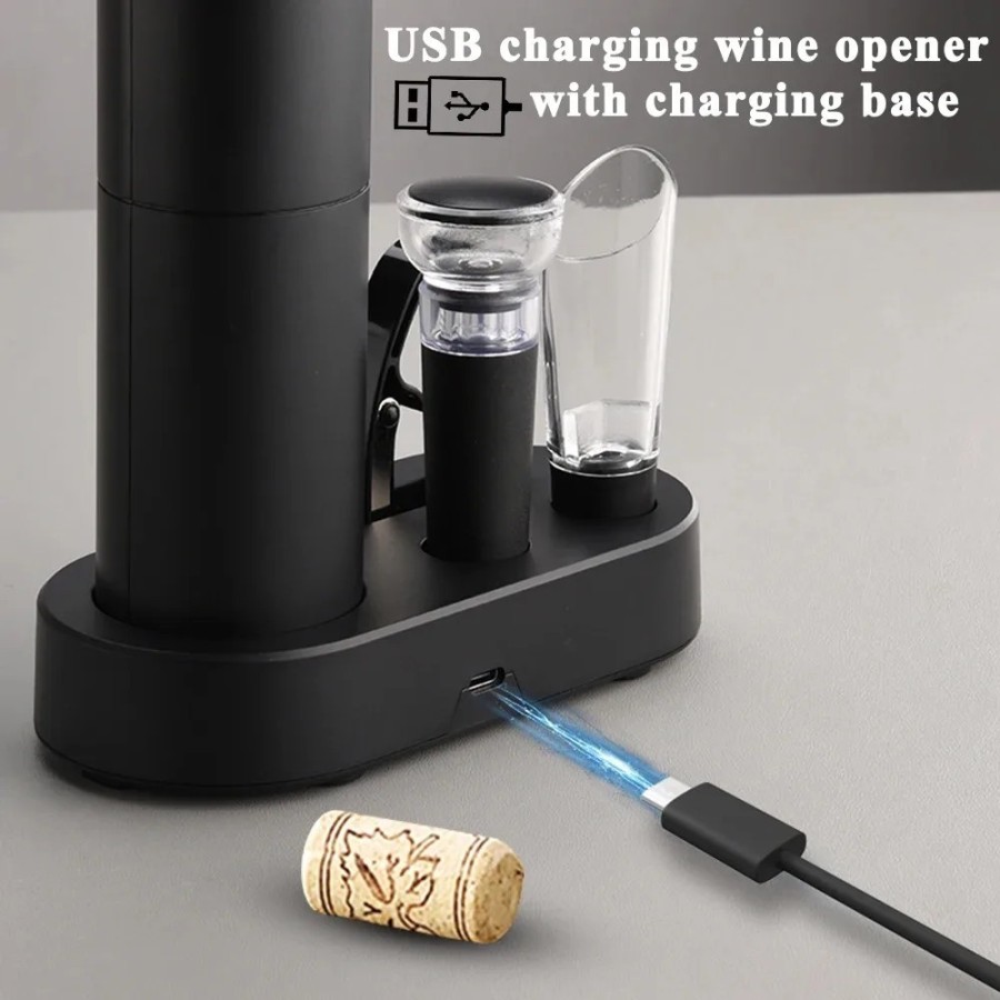 Abridor de botellas de vino eléctrico, sacacorchos automático para vin