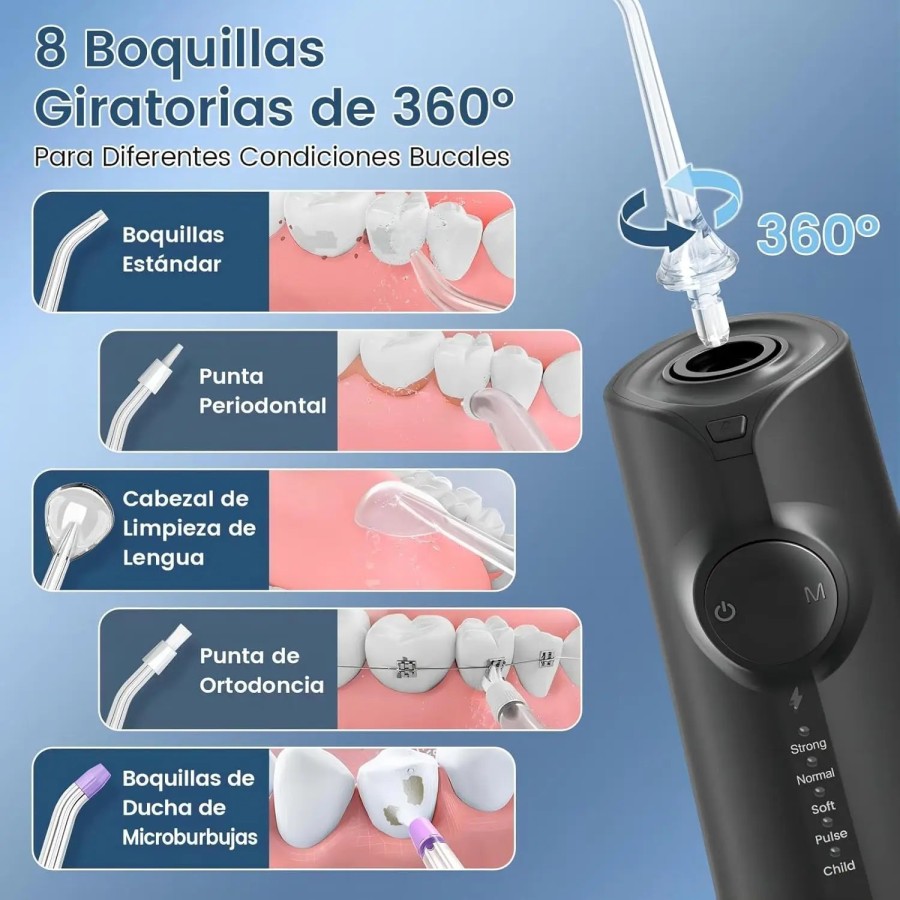 Irrigador Bucal Portatil, Vimmk Irrigador Dental Inalámbrico Profesion