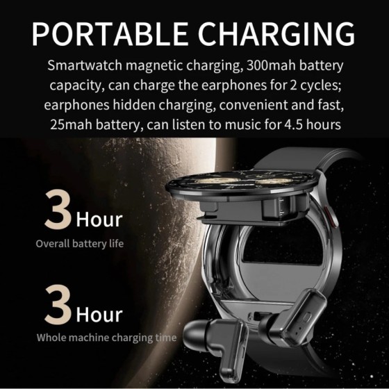 Reloj inteligente 2 en 1 para hombre y mujer, dispositivo con auricula Reloj inteligente 2 en 1 para hombre y mujer, dispositivo con auricula