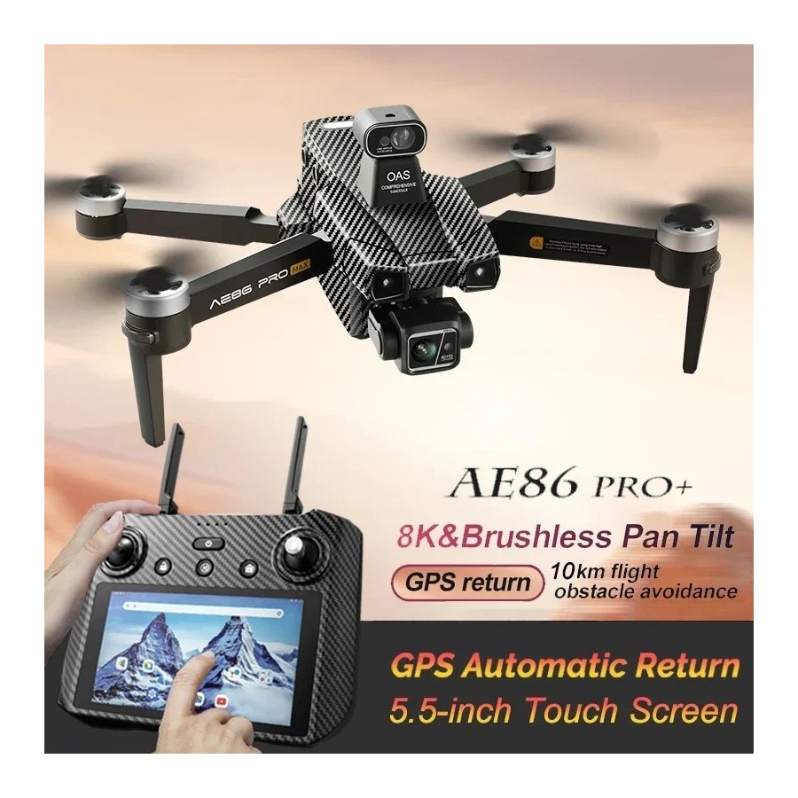 Dron Profesional AE86 PRO Max, cuadricóptero con cámara HD 8K, de 3 ej