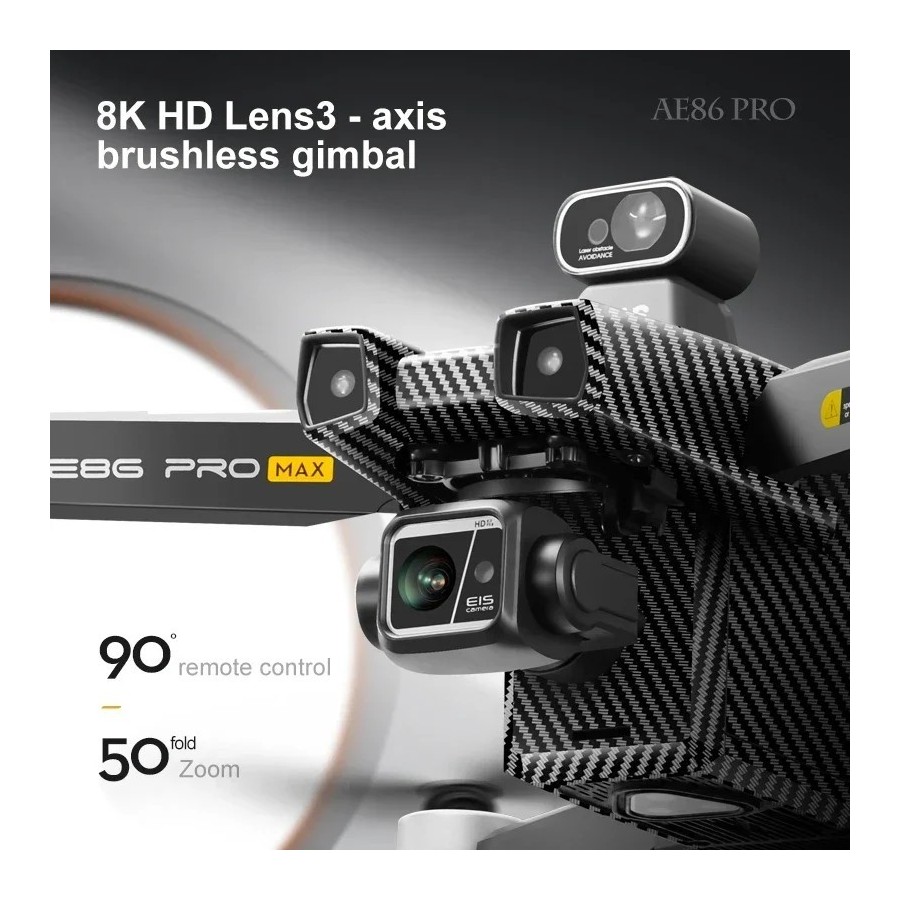 Dron Profesional AE86 PRO Max, cuadricóptero con cámara HD 8K, de 3 ej