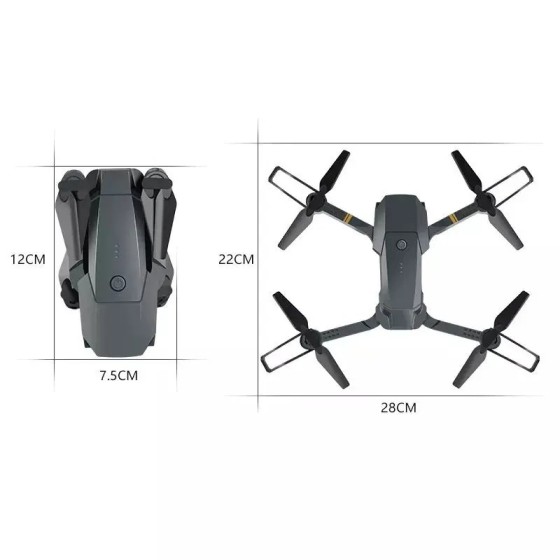 Mini Dron teledirigido E58 para niños, cuadricóptero plegable con cáma